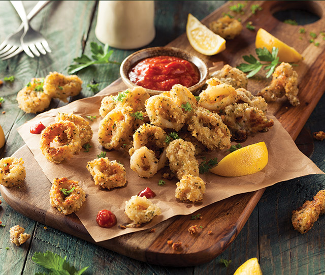 frittura di calamari con olio di oliva